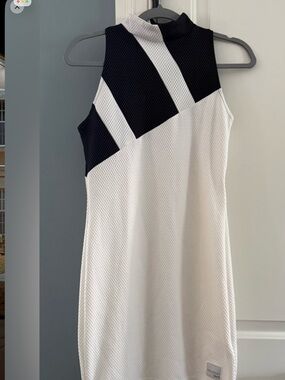 Adidas Equipment Sleeveless White and Black Geo-Panel Dress sz Medium